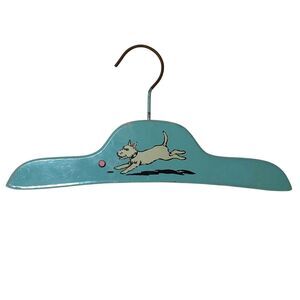 VTG Wooden Baby Clothes Hanger Blue Dog Ball 1930’s Home Decor + Bonus
